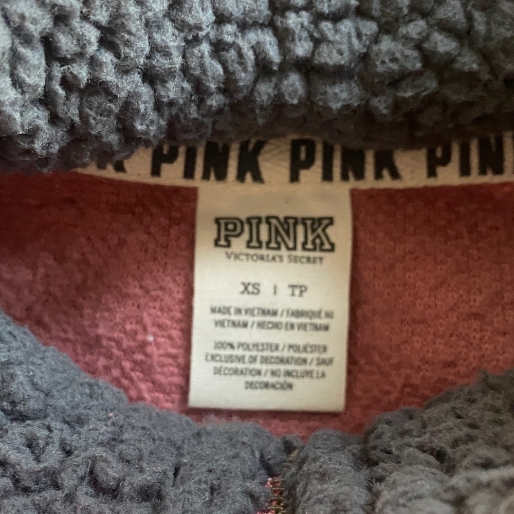 PINK Victoria's Secret Mauve Fleece Quarter Zip - Picture 3 of 4